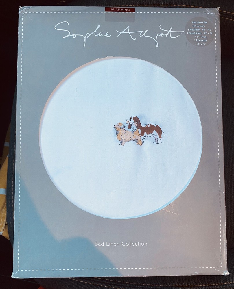 Sophie Allport Bed Linen Collection Twin Sheet Set Doggy Day Care Spaniel Terrie