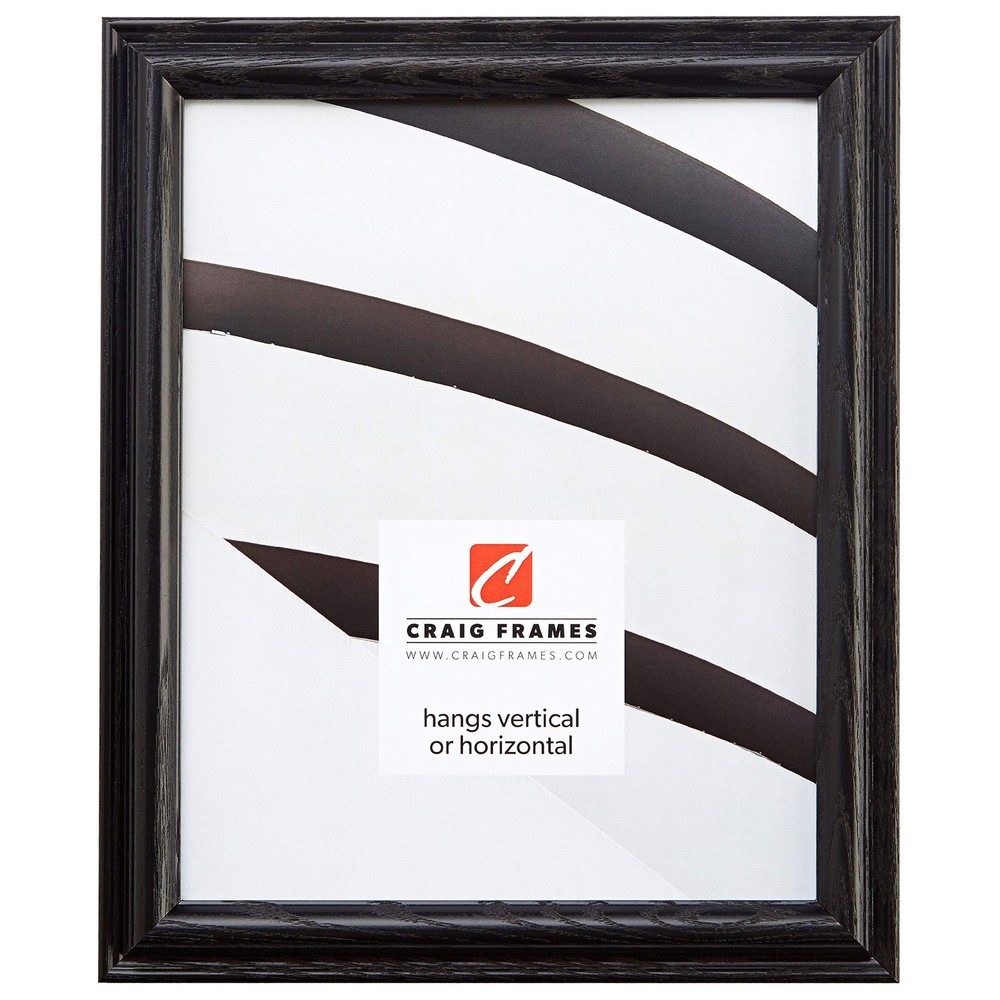 130ASHBK 10x15-Inch Wood Grain Black Picture Frame with 1-Inch Wide Border