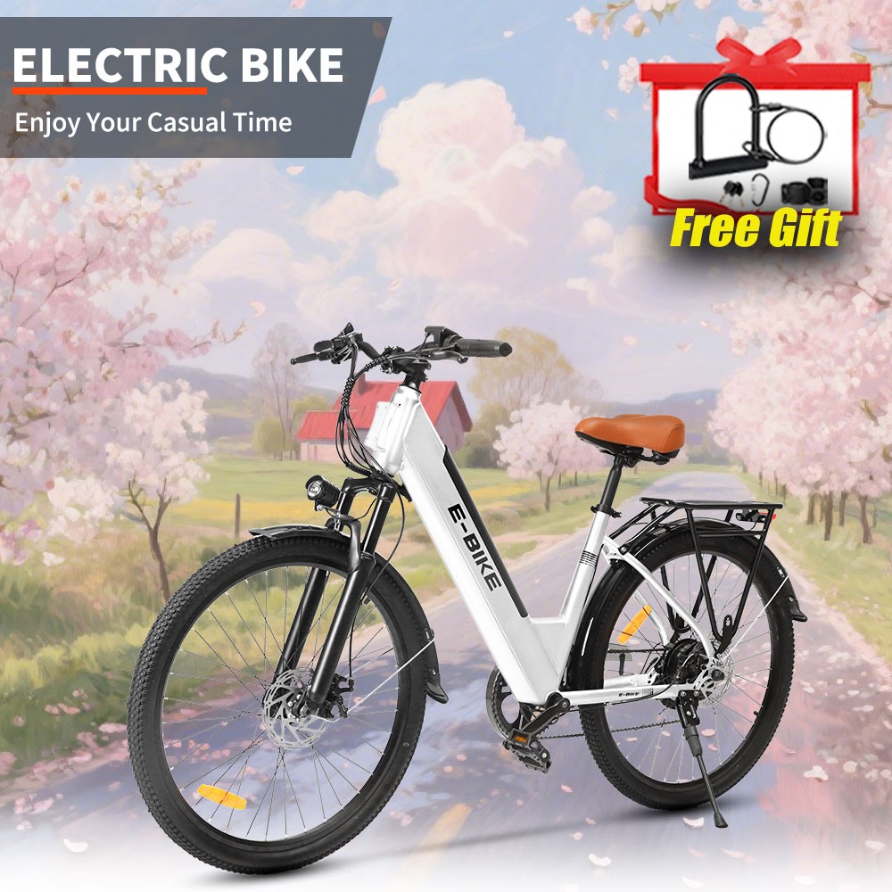 26 Inch Fat Tire Electric Bike 750W Mountain Ebike with Li-Battery for Adults