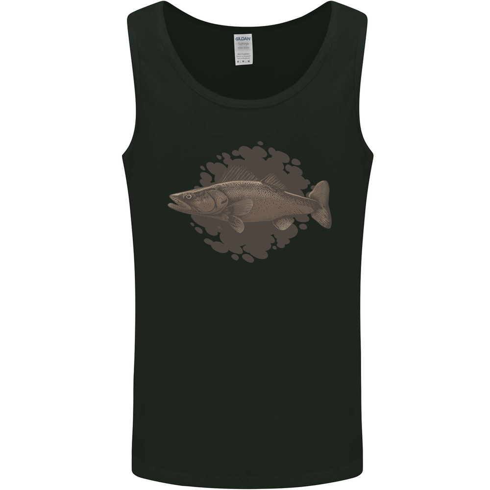 Walleye Fish Fishing Fisherman Mens Vest Tank Top