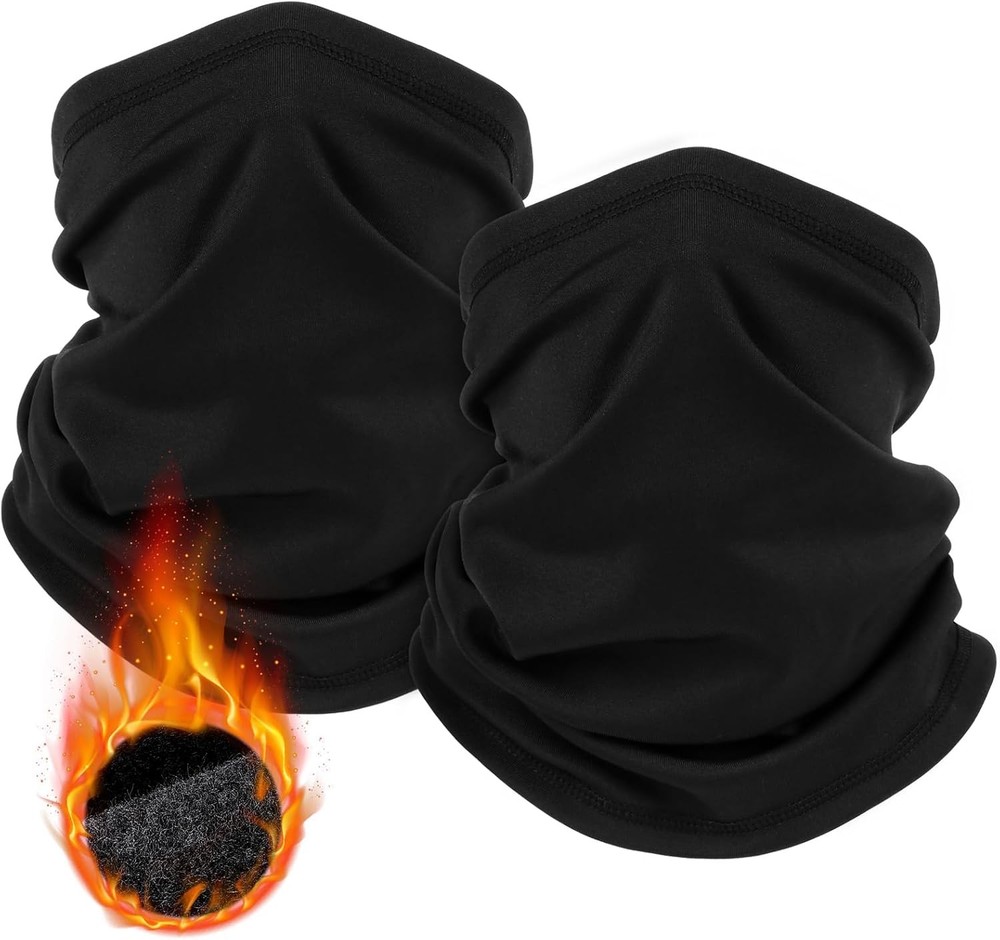 2 Pack Winter Neck Gaiter Warmer for Men&Women,Windproof Face Cover Fleece Face