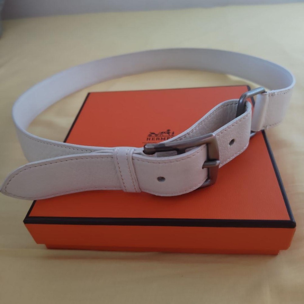Hermes Margiela Etrivière white leather belt rare vintage