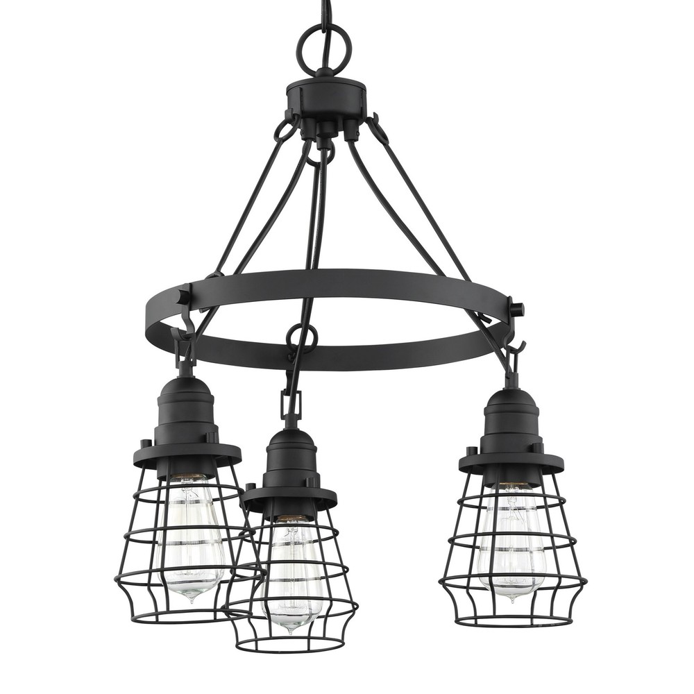 Craftmade Thatcher 3-Light 18-Inch Black Chandelier