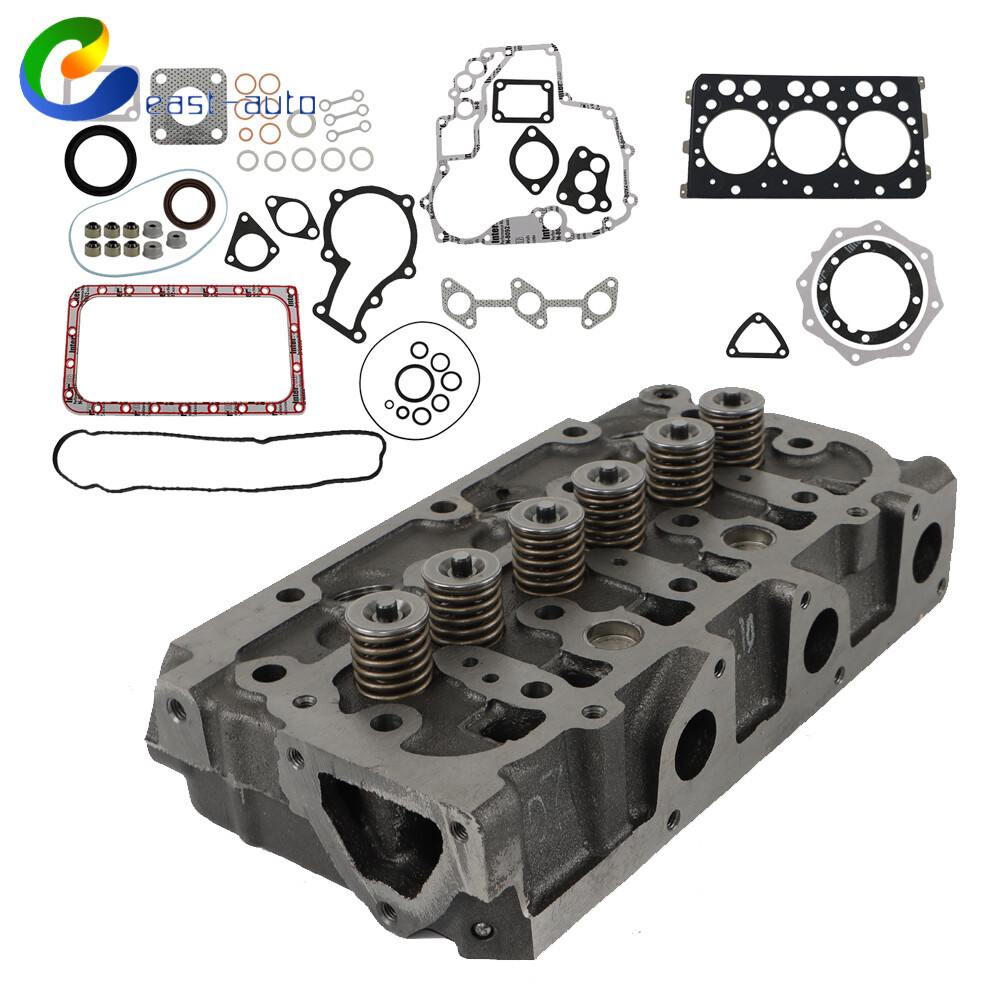 Kubota D782 Engine Cylinder Head Assembly with Valves & Complete Gasket Kit