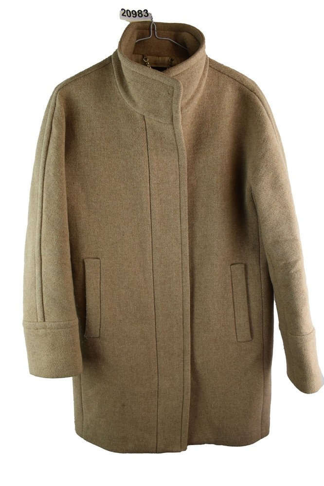 J CREW BEIGE Coat size 4 Womens Full Zip Overcoat Wool Casual Outdoors Outerwear