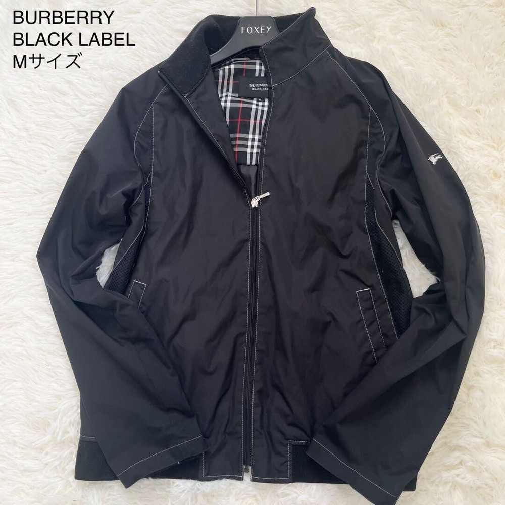 BURBERRY BLACK LABEL Mesh Blouson Jacket Black Nova check Men Size M Used