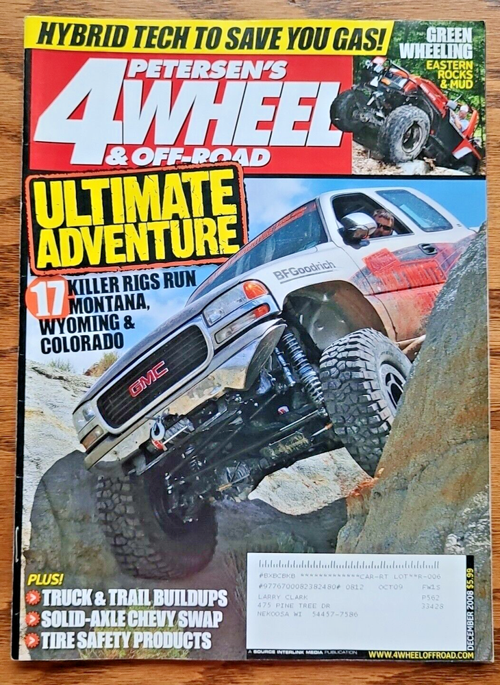 Petersen's 4 Wheel & Off Road Magazine December 2008 Truck Trail Buildups Chevy