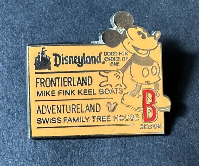 Disneyland B Coupon Ticket Frontierland Adventureland Cast Lanyard with Hidden Mickey-image