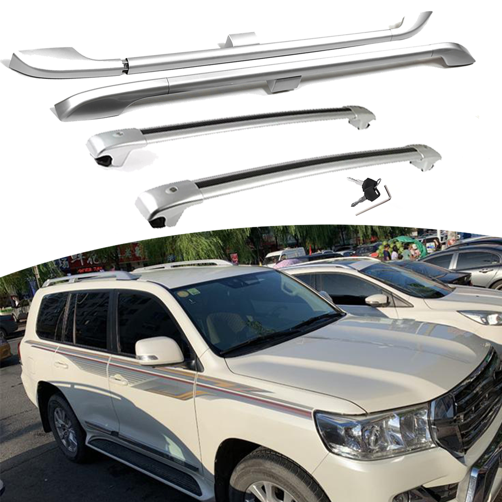 4PC Roof Set Fit for Toyota Land Cruiser LC200 J200 2008-2021 Rail Rack Crossbar