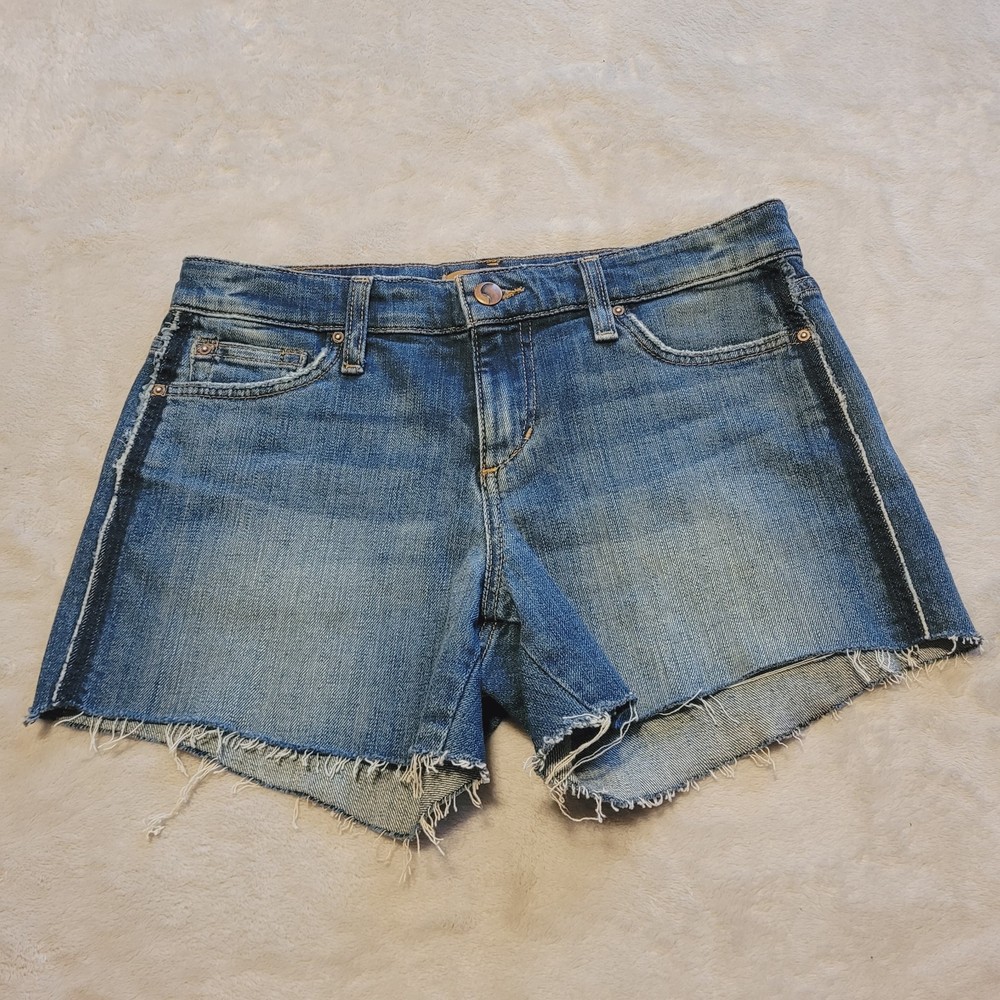 Joes Jeans Shorts Womens Size 25 The Ozzy Cut Off Striped Cotton Blend Blue