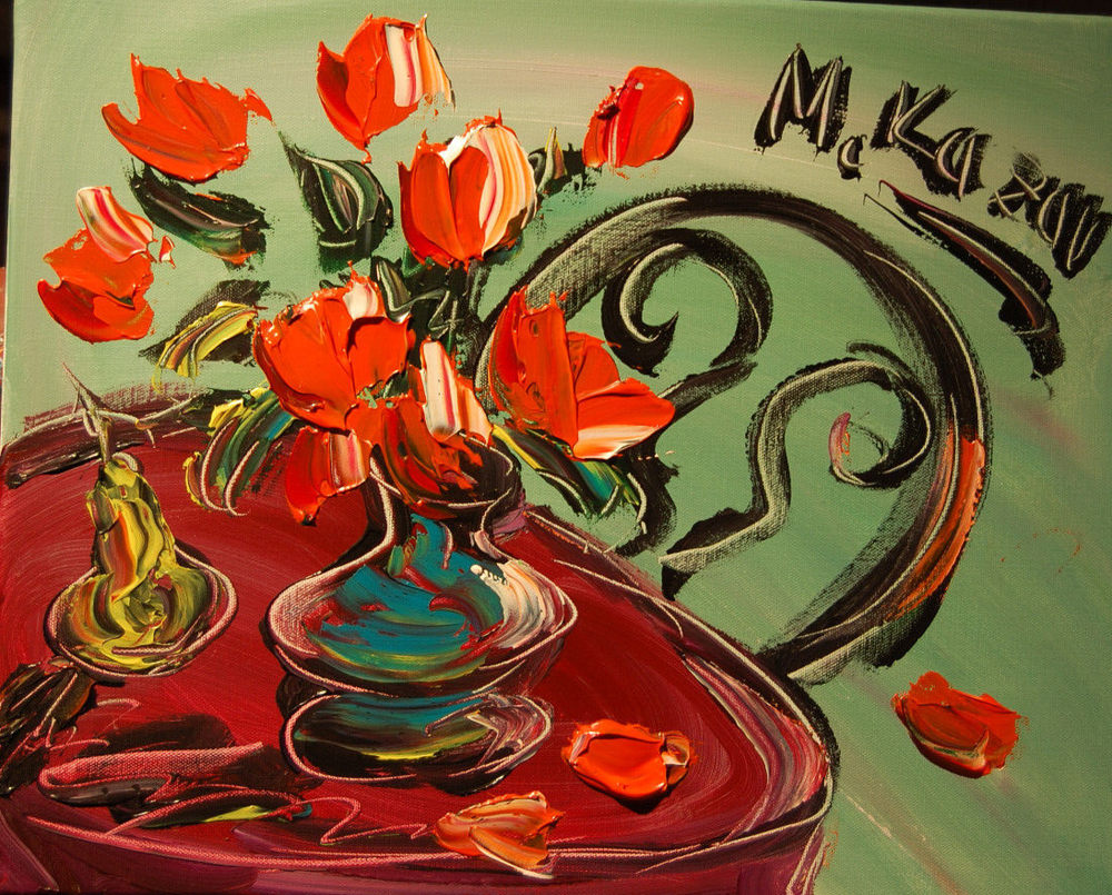 DUTCH TULIPS   MODERN ART   SIGNED CANVAS - STRETCHED painting oRG