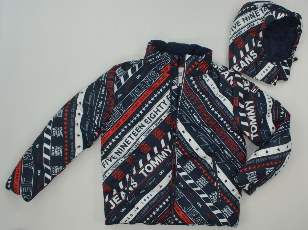 Men's Tommy Hilfiger Puffer Jacket Outerwear Primaloft Removable Hoodie Hood