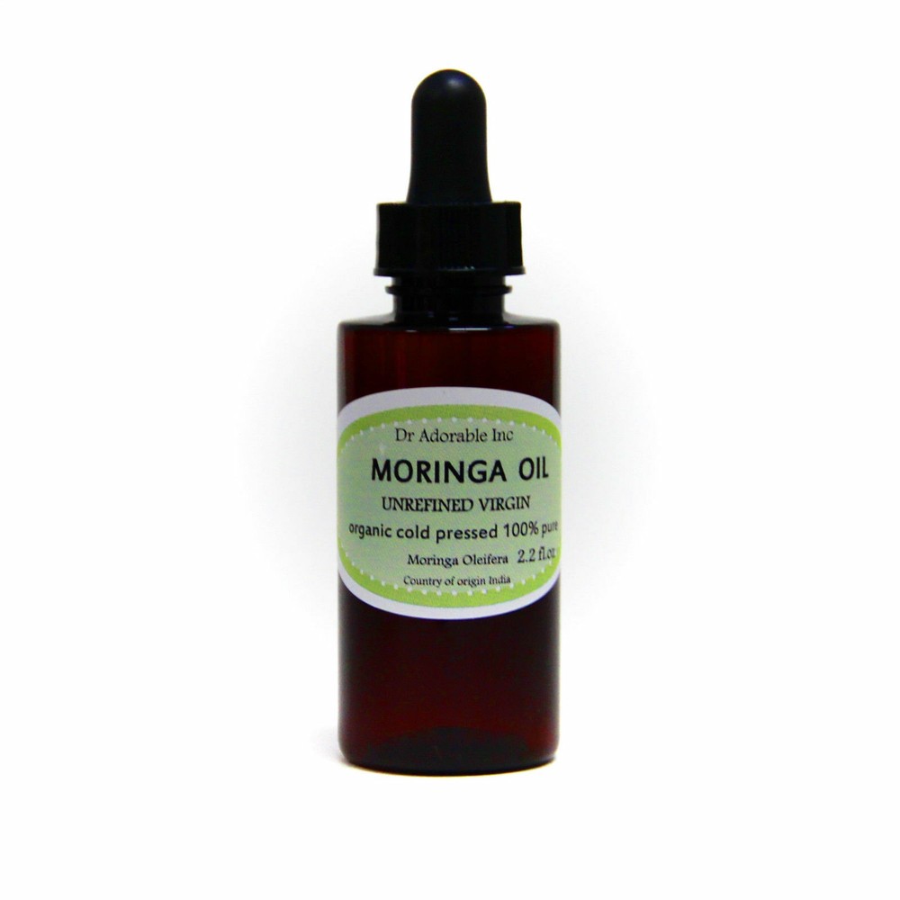 2 Oz with a Glass Dropper UNREFINED Premium Organic Moringa Oil Virgin Pure Skin
