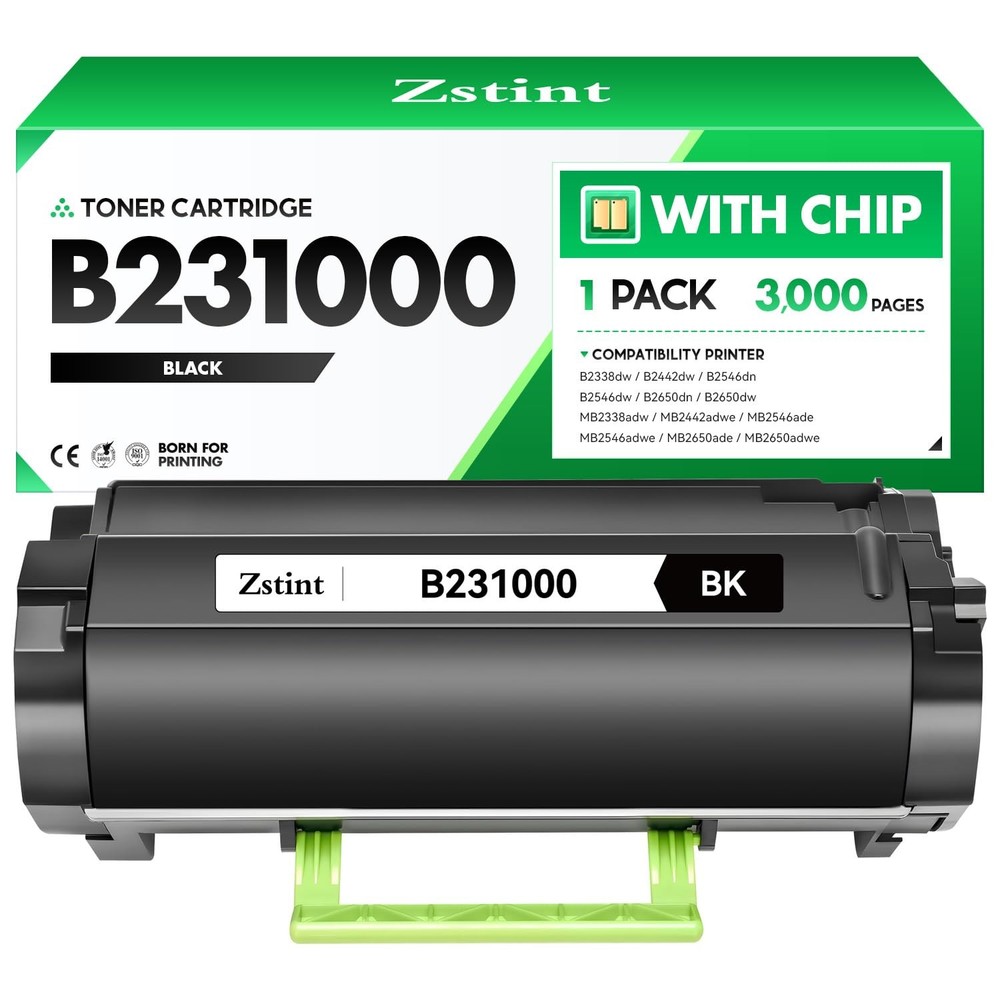 B231000 Toner Cartridge with chip High Yield Black for Lexmark B231000 Toner ...