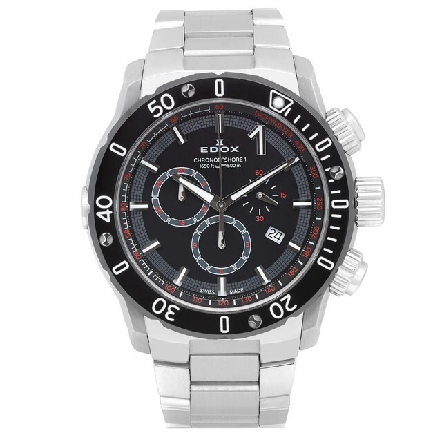 Edox Chronoffshore-1 Mens Black Chronograph Watch 10221 3M NIN 1860 MSRP