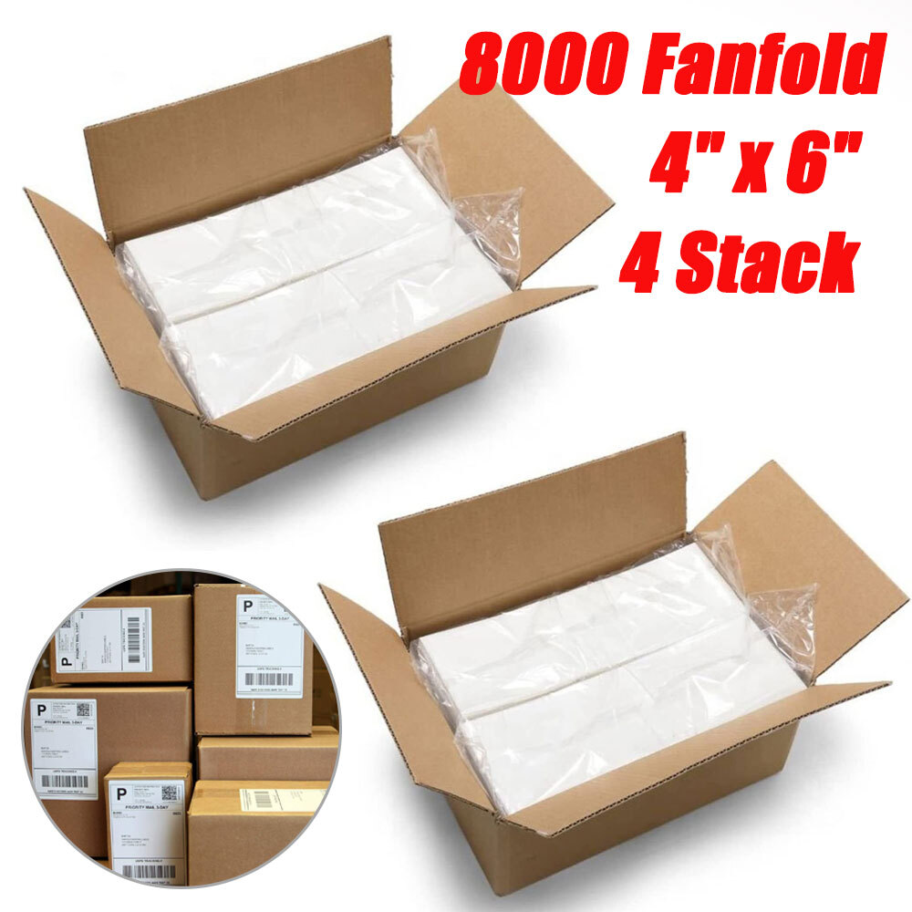 8000 PCS 4x6 Thermal Shipping Labels Compatible with Zebra Rollo Printers  