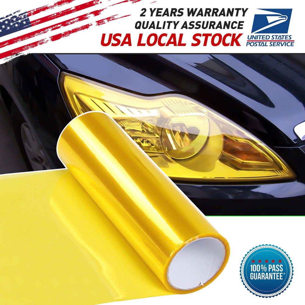 Golden Yellow Taillight Headlight Gloss Smoke Vinyl Tint Film