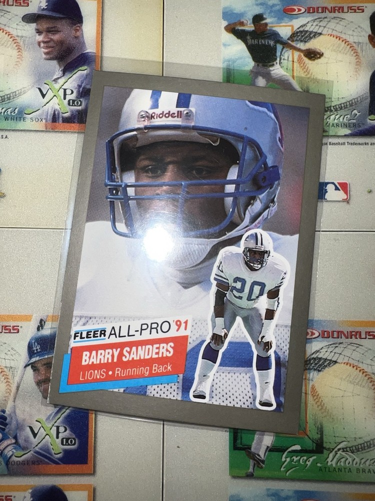 1991 Fleer Barry Sanders All-Pro 91 Insert Grade 9 Detroit Lions Card
