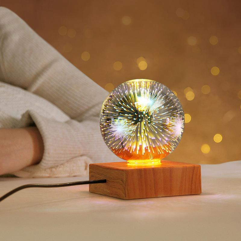 Modern LED Glass Ball Touch Table Lamp USB Multicolor Home Decor