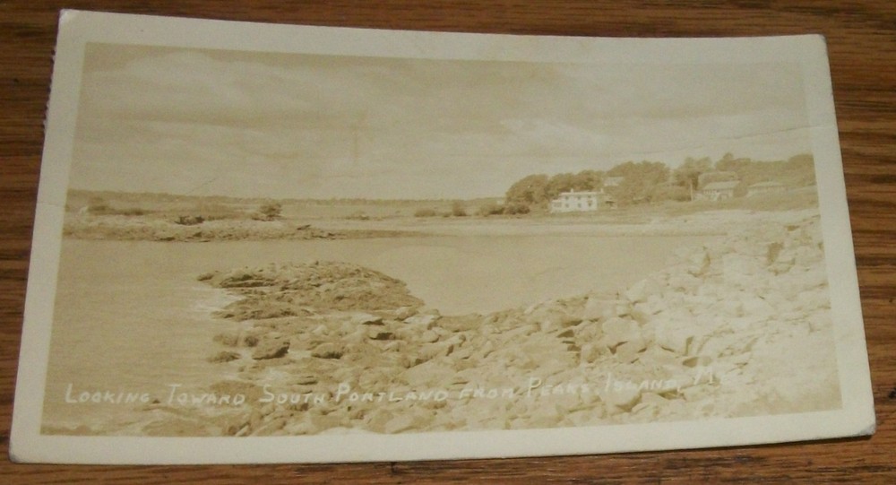 Looking Toward South Portland from PEAKS ISLAND, Maine Real Photo Postcard R5