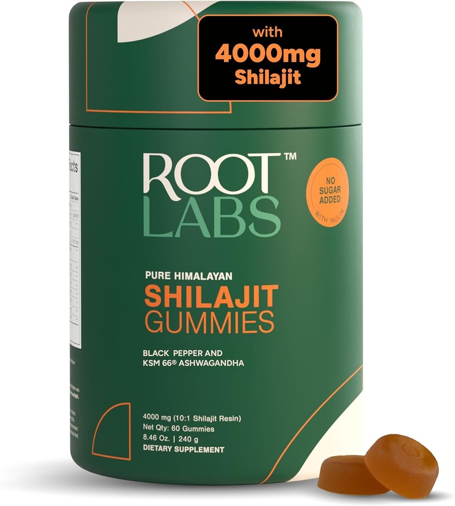 Root Labs Alpha Shilajit Gummies 4000mg with ShilAbsorb for Enhanced Absorption KS