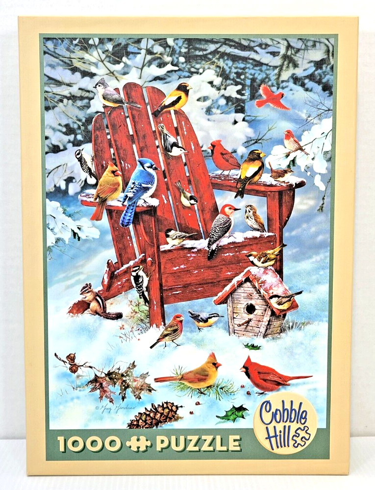 Cobble Hill Adirondack Birds 1000 Piece Jigsaw Puzzle - Winter/ Snow