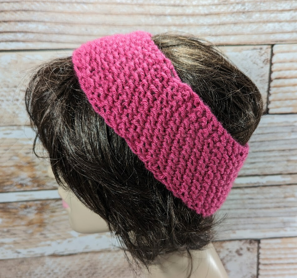 Knit Ear Warmer - Raspberry