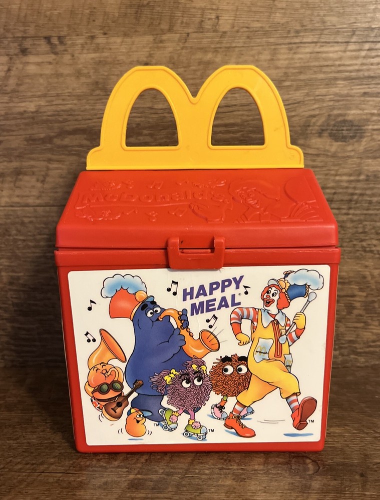 Vintage 1989 Fisher Price FUN WITH FOOD McDonalds Happy Meal Plastic Box Empty
