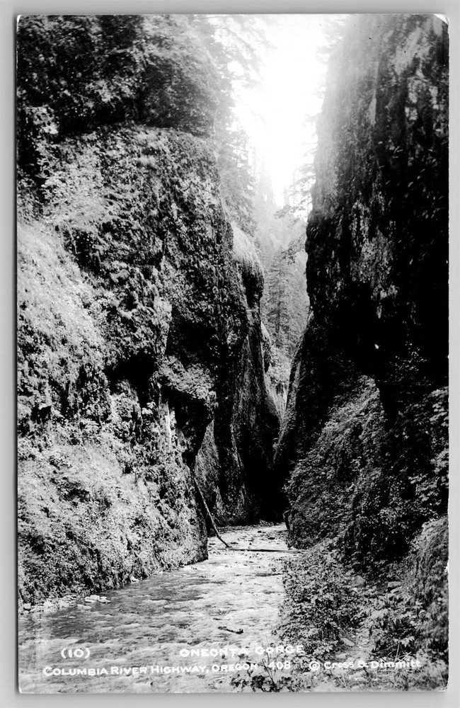 Vintage 1922 Oneonta Gorge Columbia River Highway RPPC Postcard J19 Oregon  