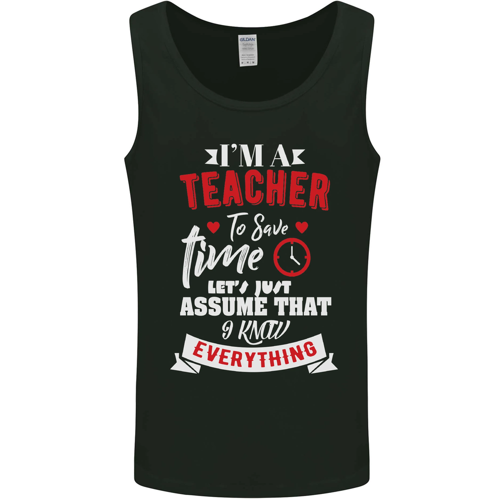 Funny Know-It-All Teacher Mens Vest Tank Top