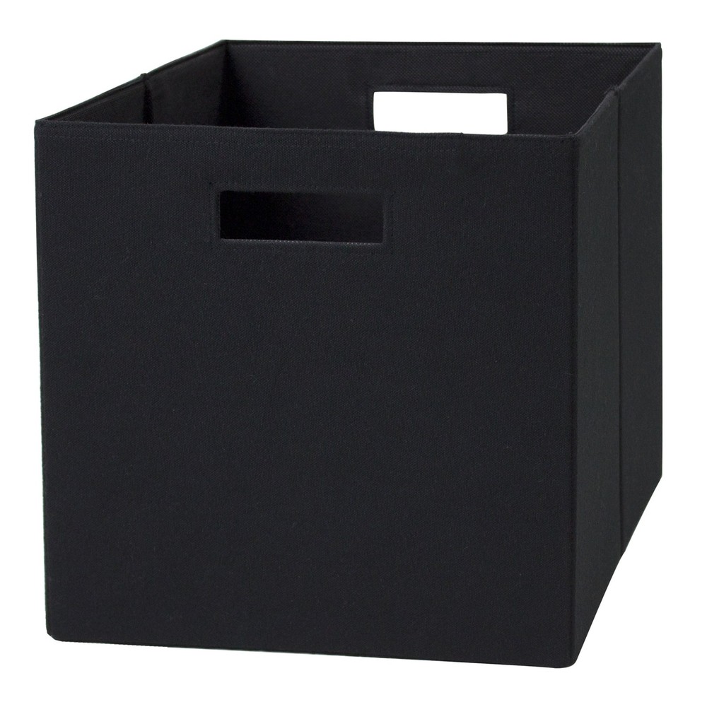 Collapsible Black Fabric Storage Cube Bin for Organizing Closets Shelves
