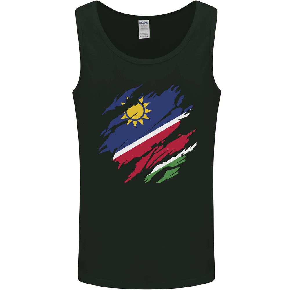 Torn Namibia Flag Namibian Day Football Mens Vest Tank Top