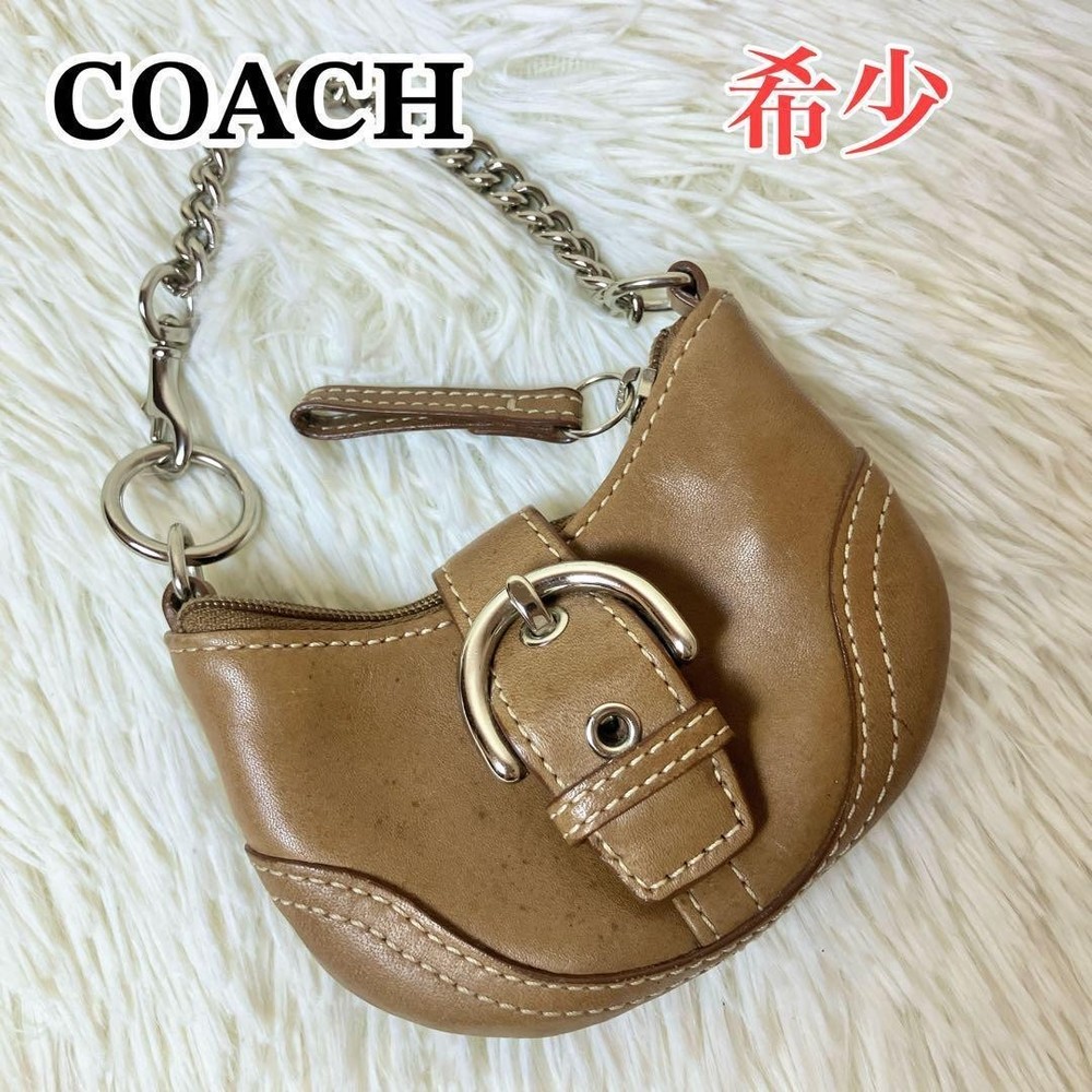Vintage COACH Soho mini leather pouch womens brown coin purse key case
