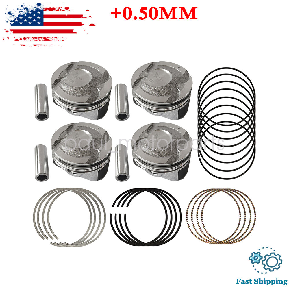 Hyundai Kia Accent Rio 1.6L DOHC Oversize Piston & Rings Kit +0.50MM 12-16