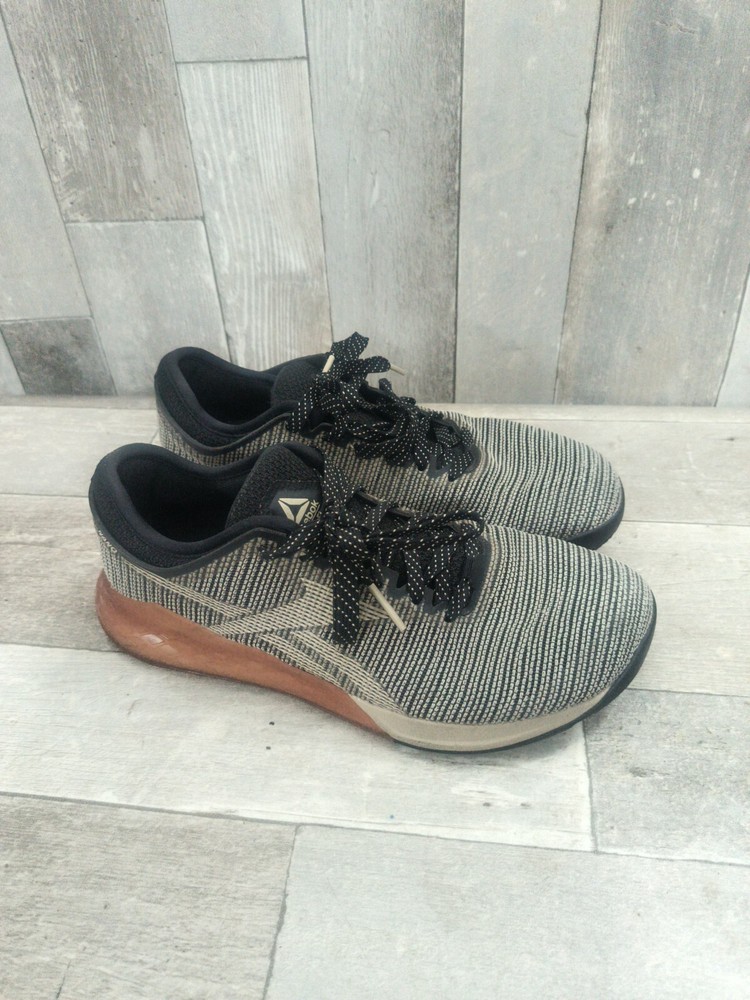Reebok Crossfit Nano 9 DV9121 Black Sand Gum Low Top Sneakers Size 10 Excellent