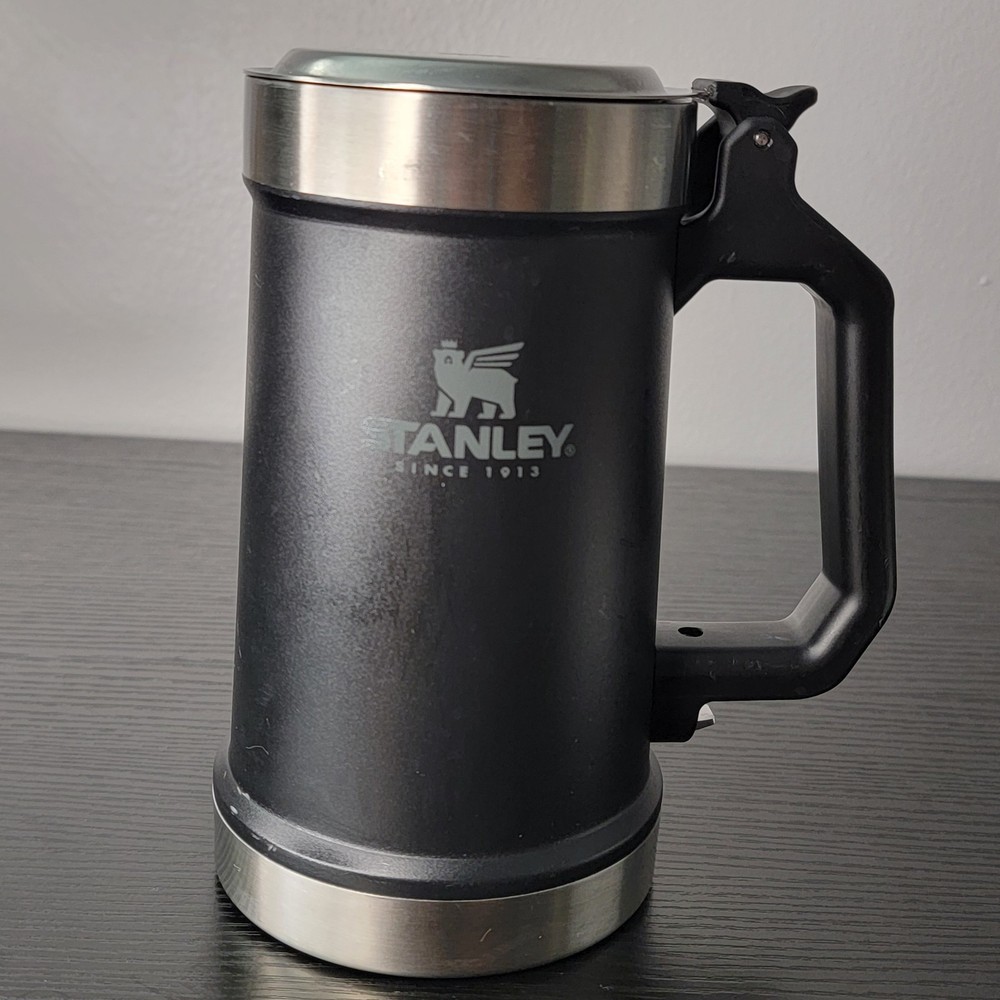 Stanley Adventure Big Grip Handle Beer Stein 24 oz Stainless Steel, Black