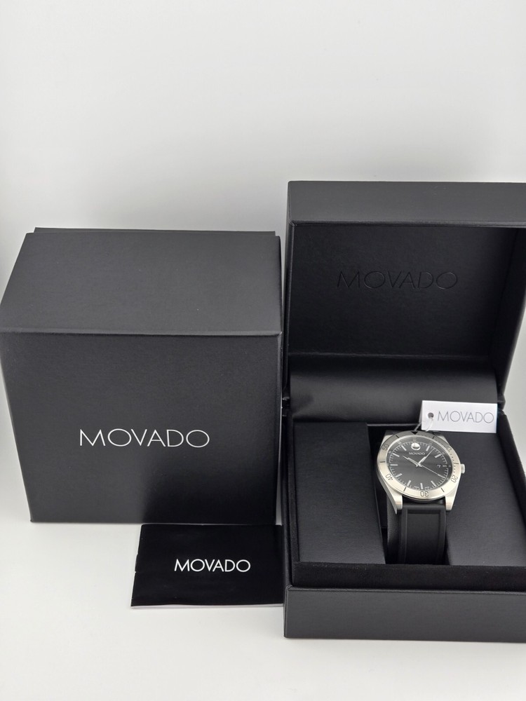 Movado Sports Series Men's Black Dial Rubber Strap Watch 0607989 - $995 MSRP