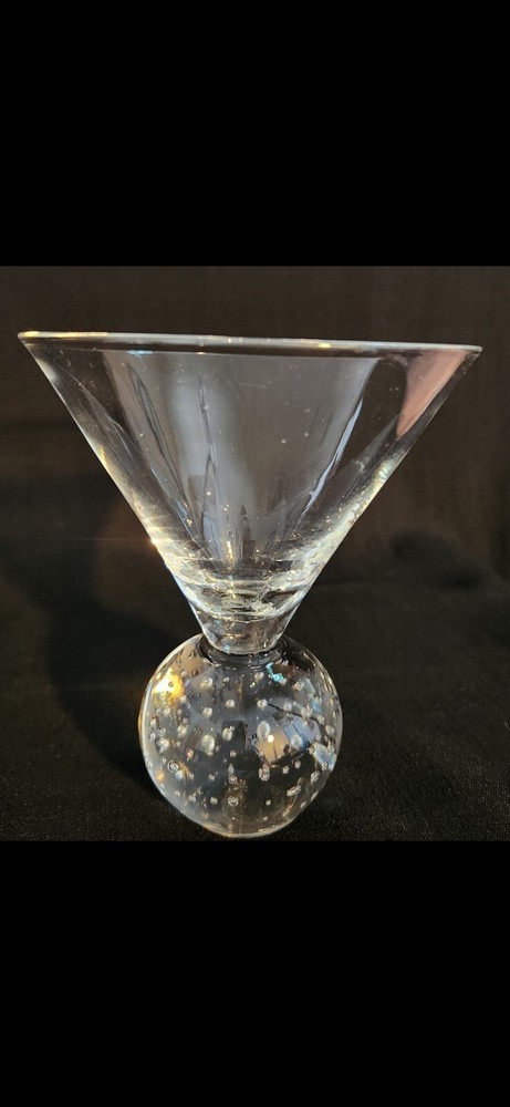 Vintage MCM Murano-style hand-blown martini glasses set of 4 with ball stems