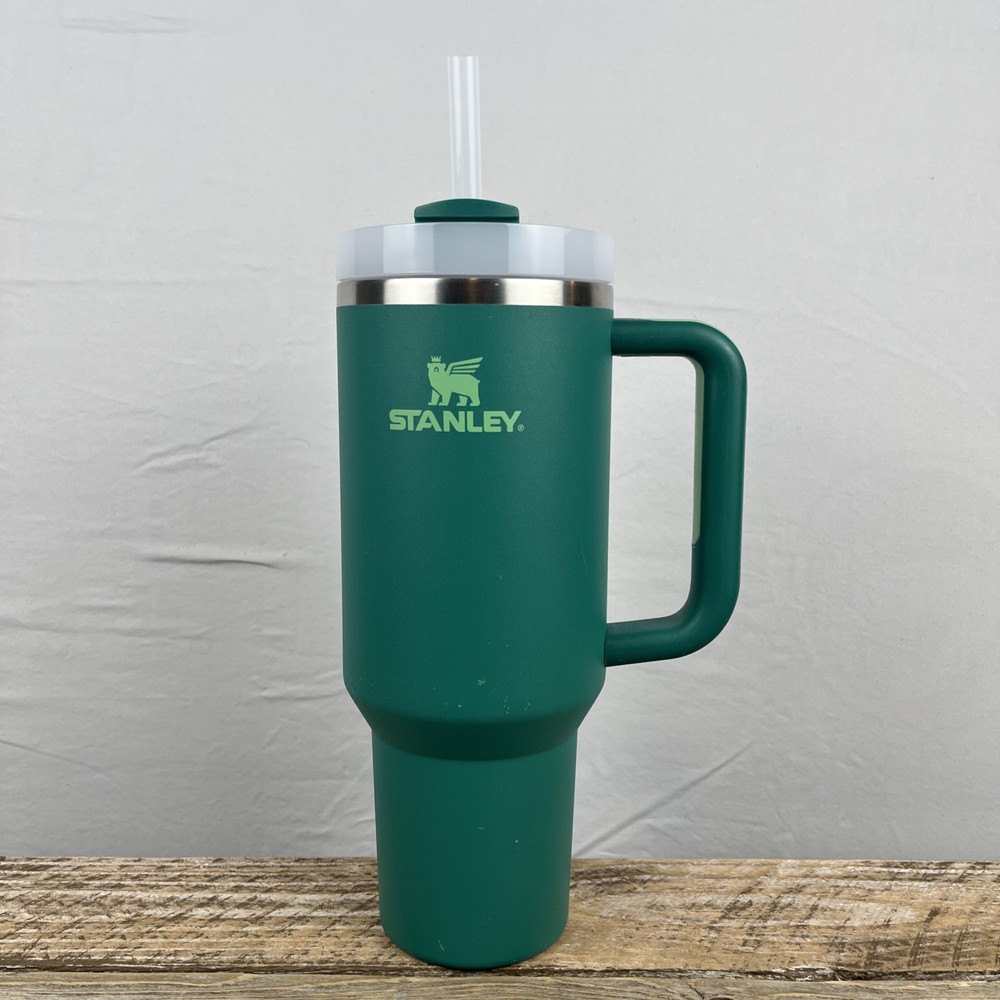 Stanley Quencher 40oz Stainless Steel Tumbler Green w/ Handle Straw Travel Mug