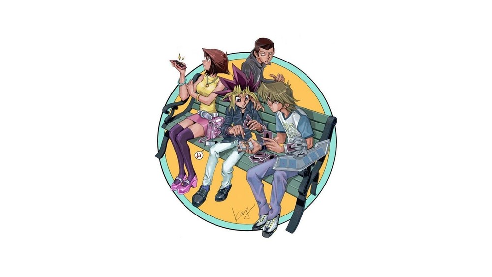 Anime Yugioh Playmat Desk Mat Featuring Yugi Moto and Anzu Mazaki