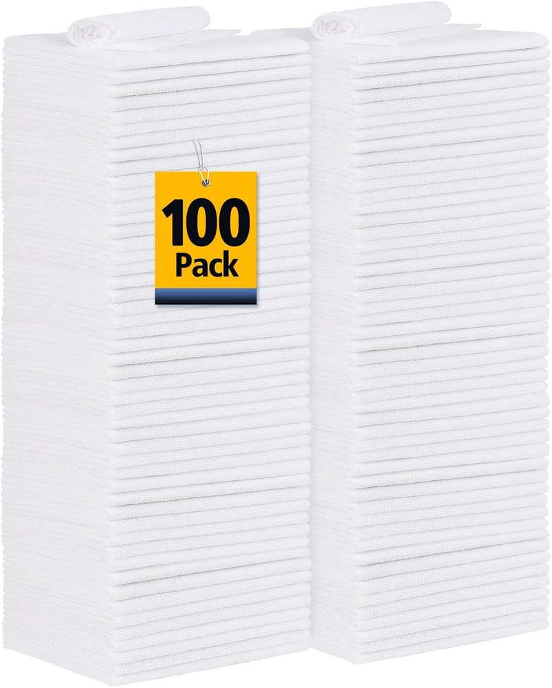 Shop Towel, 100 Pack Commercial Grade Work Rags Microfiber Towels for Cars Clean