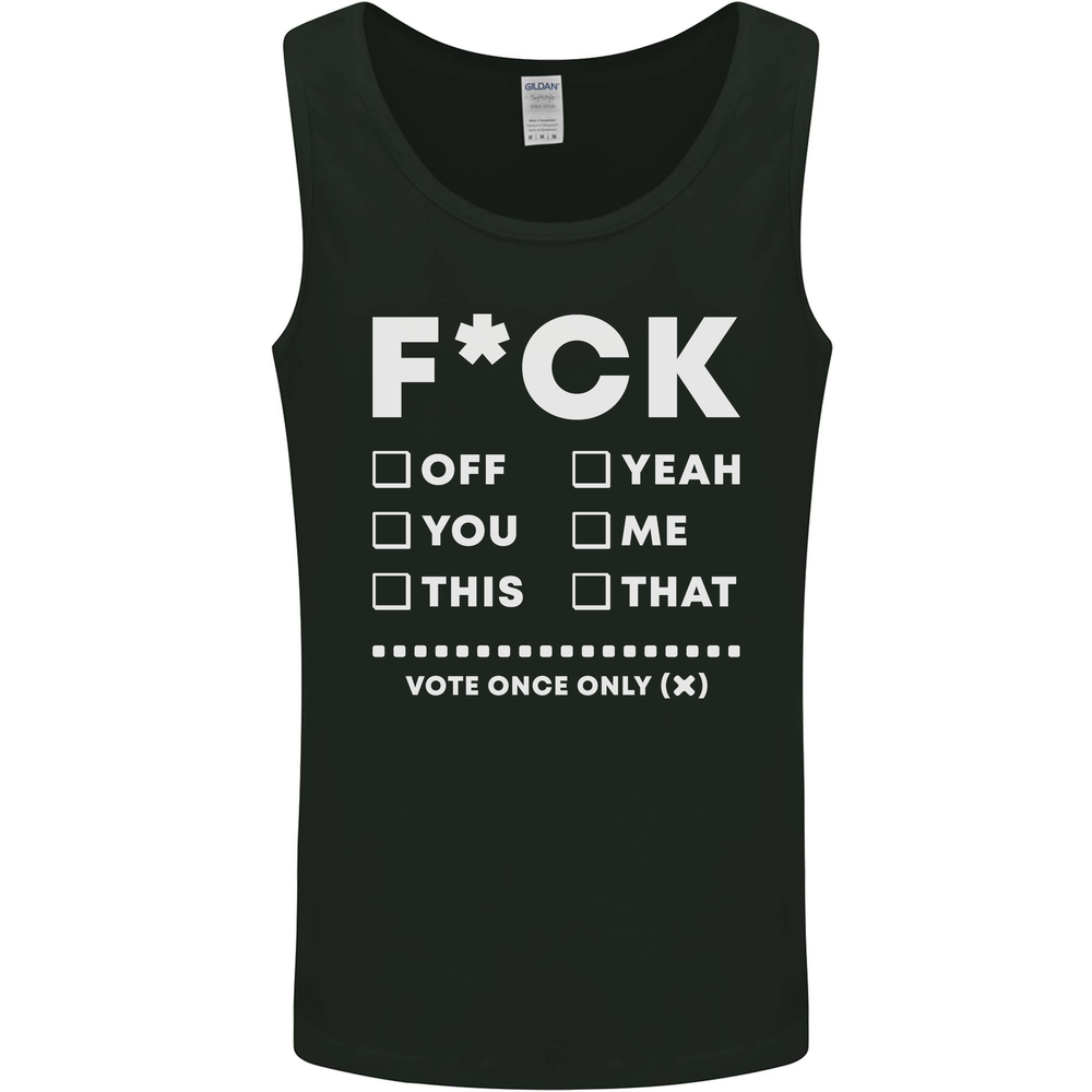 Fook Off Yeah You Me This Funny Offensive Mens Vest Tank Top