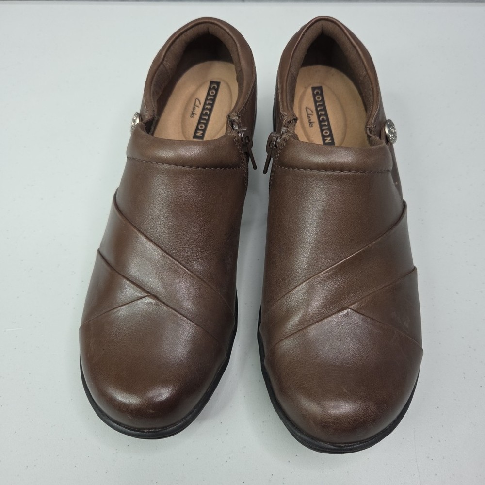 Clarks Channing Ann Women’s Brown Leather Slip-On Loafer Size 8.5