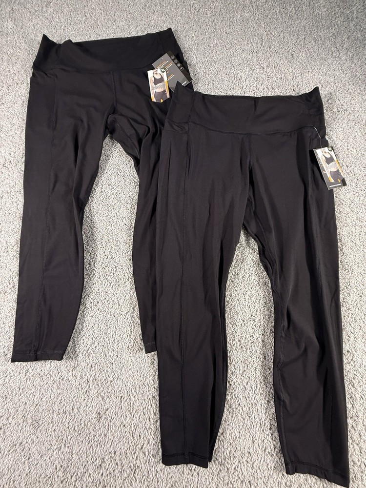 NWT AVIA 2 Pairs Women’s Black Sculpting Leggings Size XL