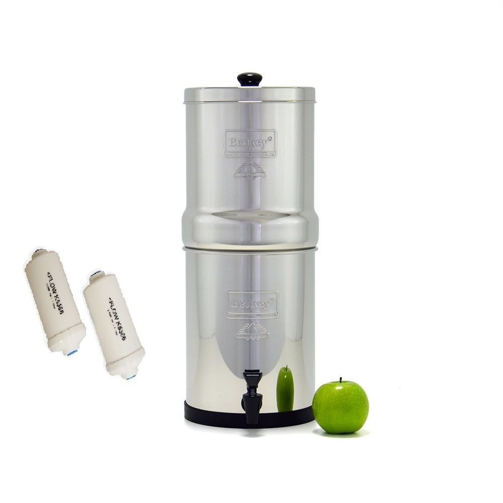 Travel Berkey Water Filter with 2 Black Berkey Filters and 2 PF2 Fluoride