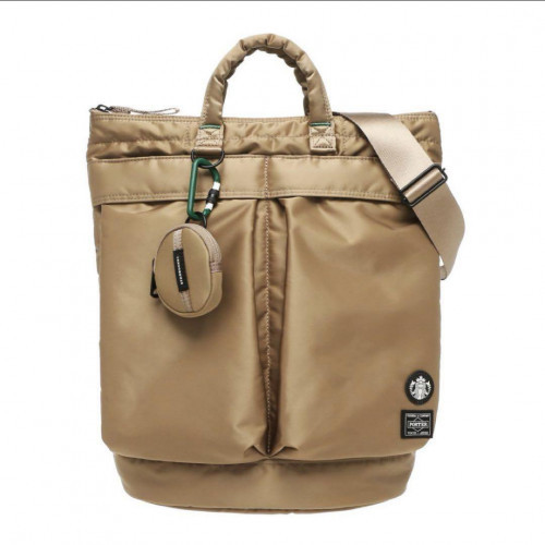 Starbucks x PORTER Latte Beige Coffee Bean Helmet Bag with Bottle Pockets