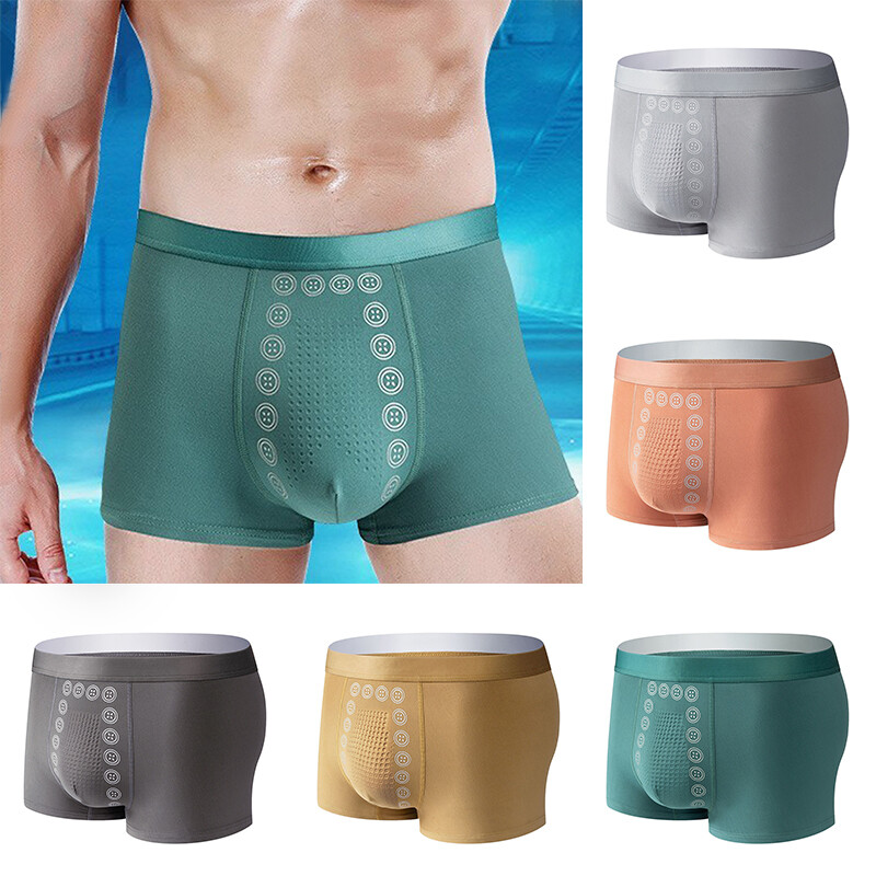 Men Magnetic Energy Underwear Male-Therapy-MAGNETICEFT-Boxer-Pants-1/5Pack-Field