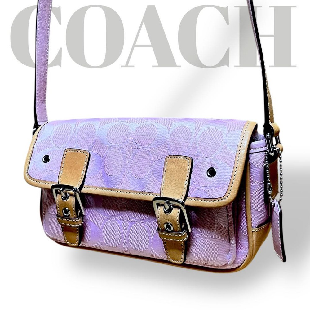 Coach Pink Canvas Signature Shoulder Bag Authentic G0705627