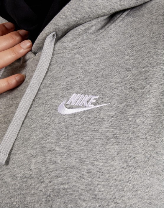 Nike Sportswear Club Fleece Women's Pullover Hoodie DQ5793-063 GREY LARGE