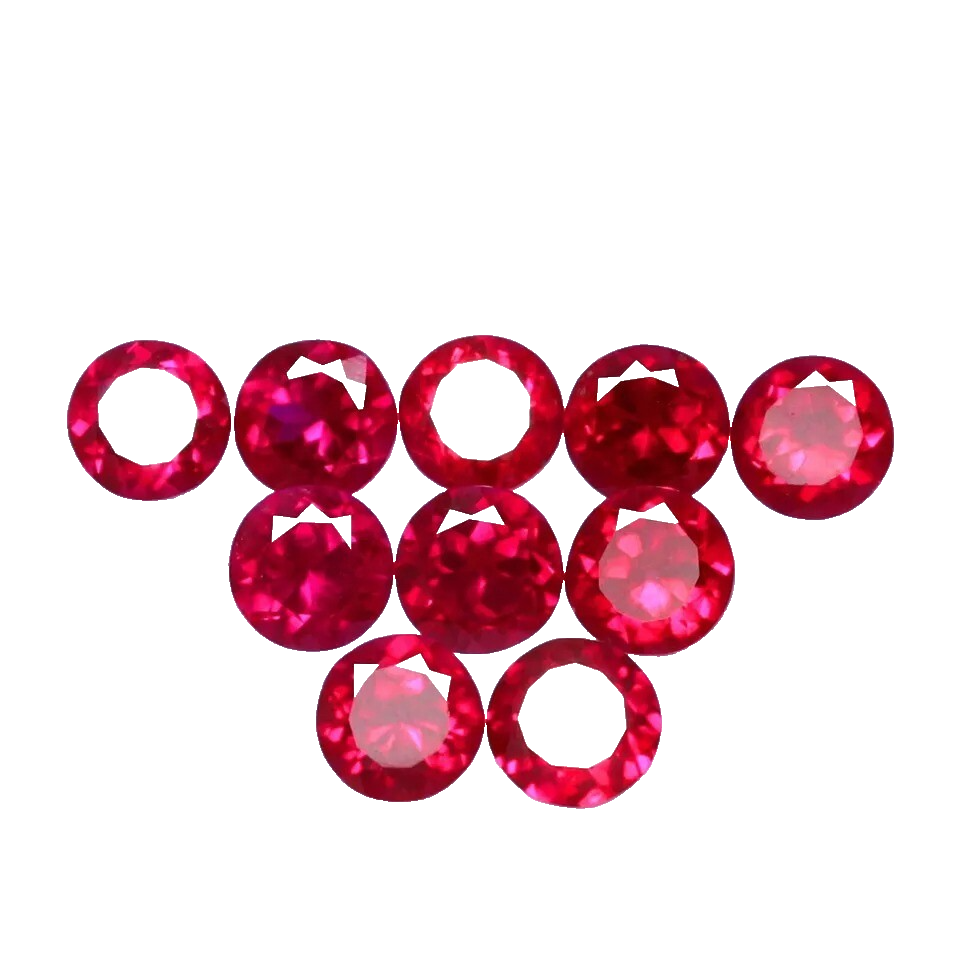 10mm Natural Burma Pigeon Blood Red Ruby AAA+ Round Gemstones 10pc